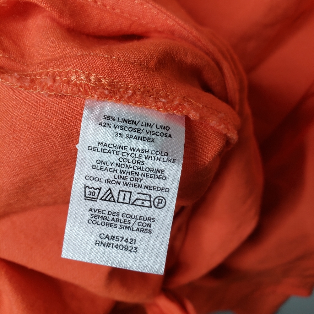 Lou & Grey XL NWT orange linen knot tank top - Picture 4 of 6